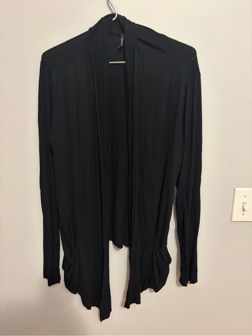 Black Open-Front Women’s Lightweight Cardigan Sweater